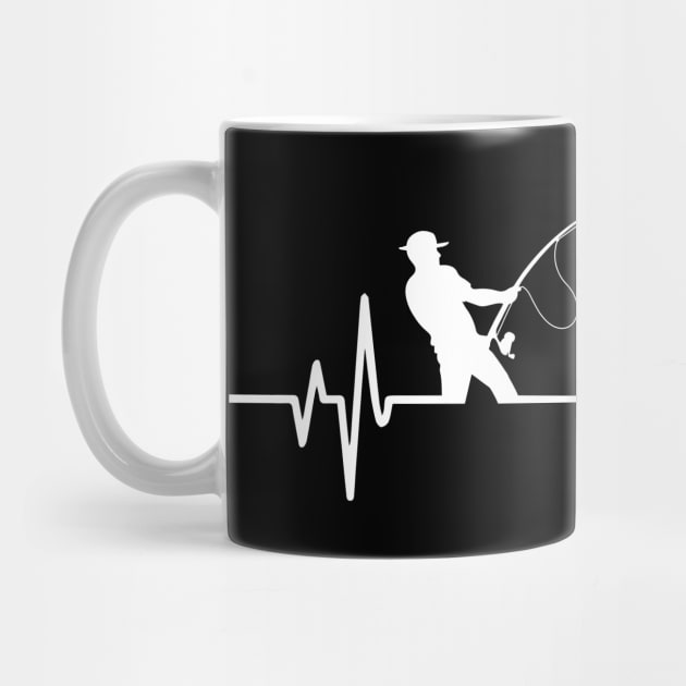 Fishing Heartbeat - Cool Funny Fishing lovers Gift by DnB